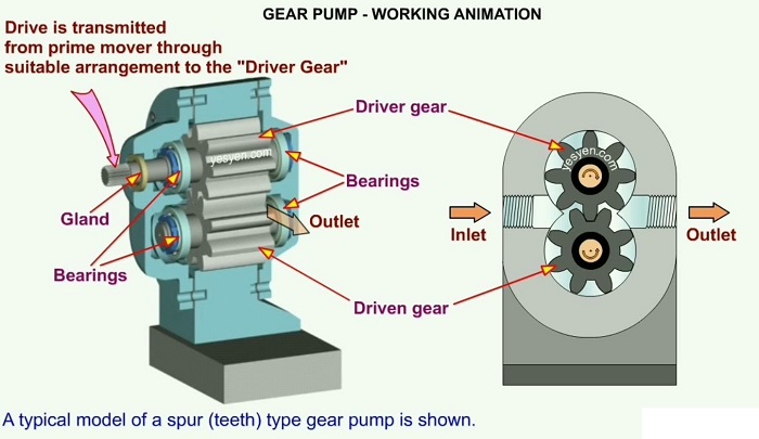pompa gear termasuk jenis pompa rotary