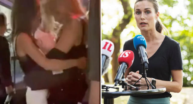 Vuotanut video Sanna Marinista Sabina Särkkä suutelemassa pääministerin pöydällä