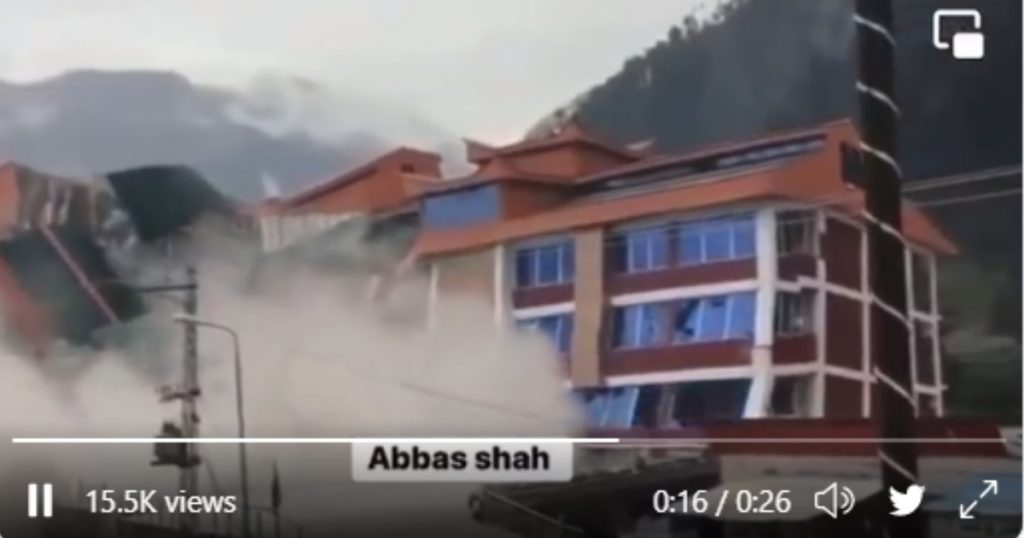 Video of New Honeymoon Hotel Collapses in Flash Floods in Swat