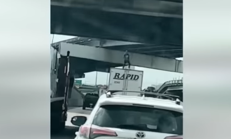Video of man dancing on 18-wheeler, crashes into bridge and dies, Texas police say